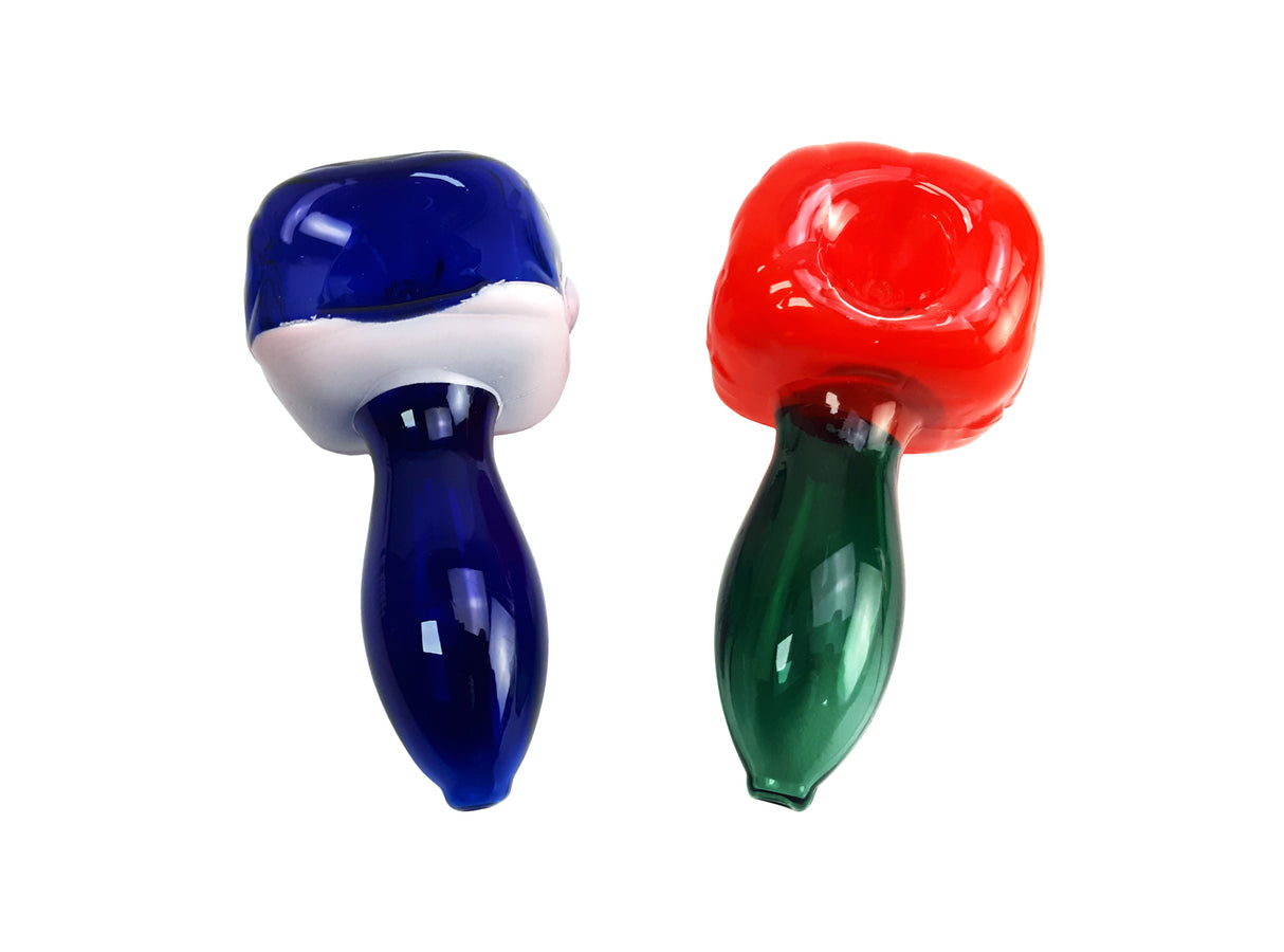 4.5" Character Style Colored Glass Hand Pipe Unishowinc 4.5" Character Style Colored Glass Hand Pipe