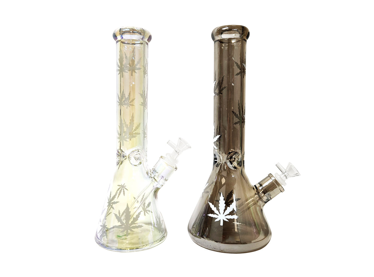 13.5" Heavy Duty Clear Colored Leaf Style Water Pipe Unishowinc 13.5" Heavy Duty Clear Colored Leaf Style Water Pipe