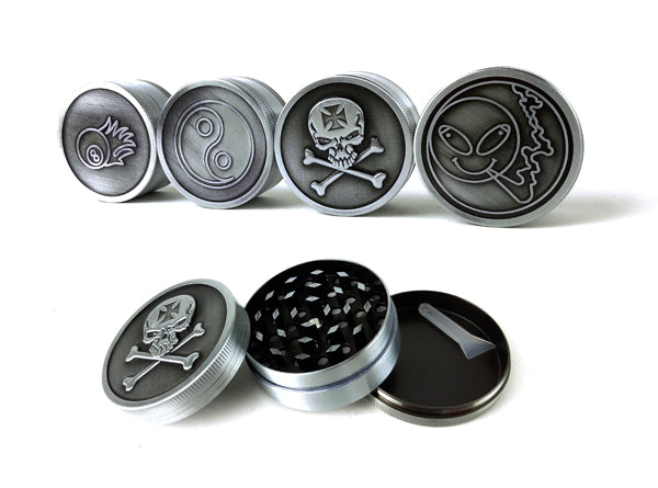 51mm 3-Part Pewter Style Tobacco Grinder Unishowinc 51mm 3-Part Pewter Style Tobacco Grinder