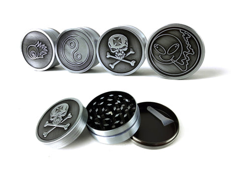 51mm 3-Part Pewter Style Tobacco Grinder Unishowinc 51mm 3-Part Pewter Style Tobacco Grinder